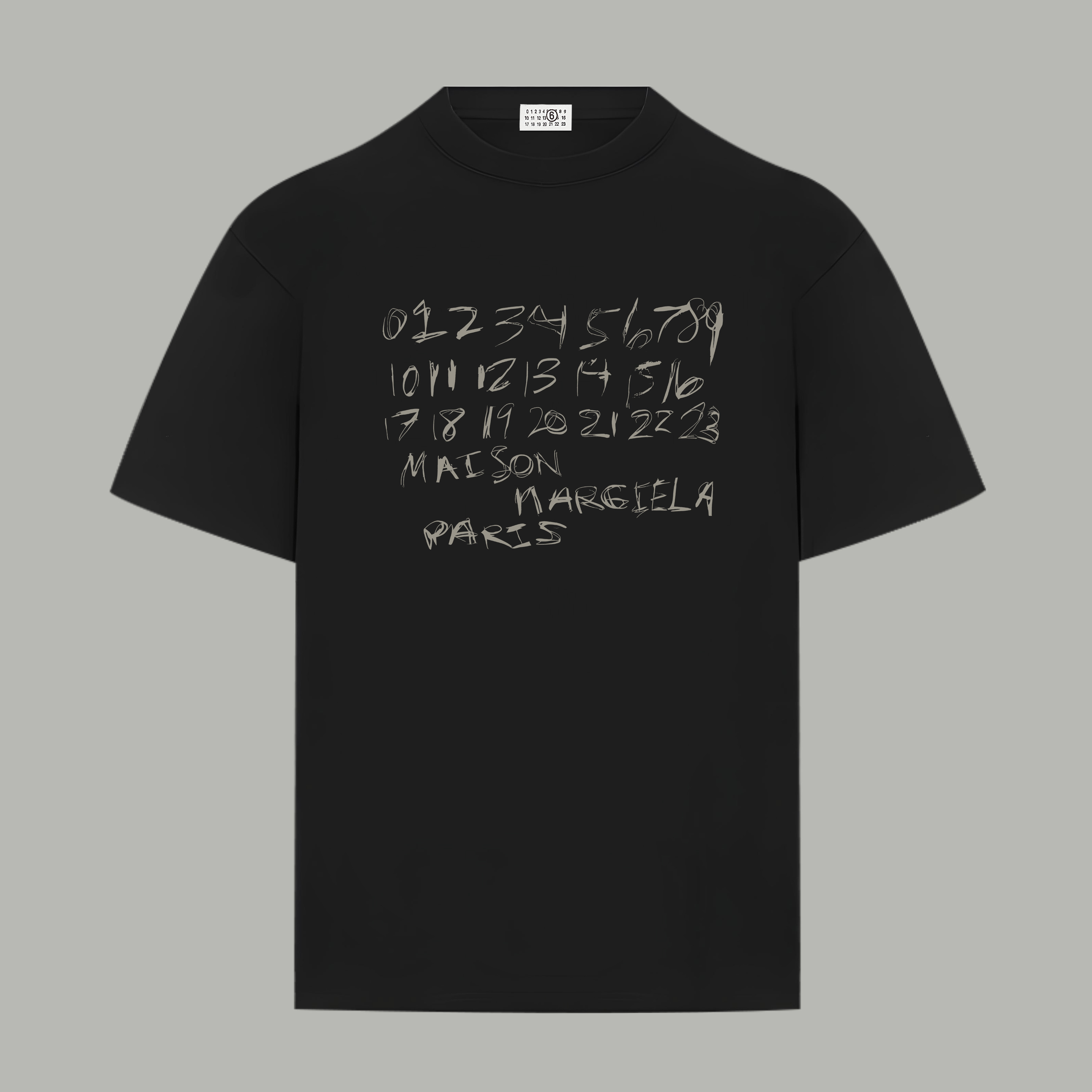 Maison Margiela Magiera MM6/马吉拉 《 涂鸦数字logo》 印花双纱纯棉短袖