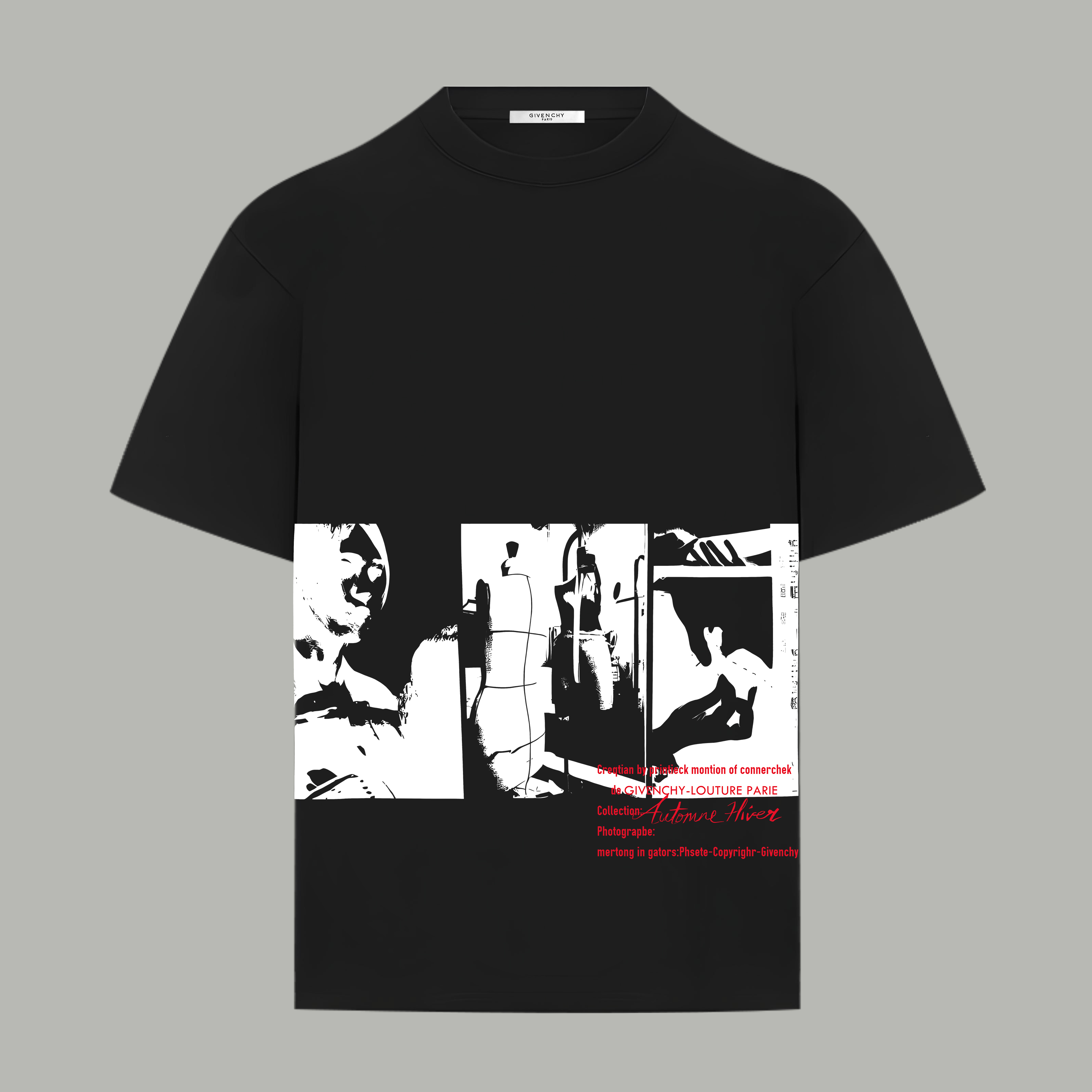 Givenchy GIVENCHY/纪梵希《 画报l》 印花双纱纯棉短袖