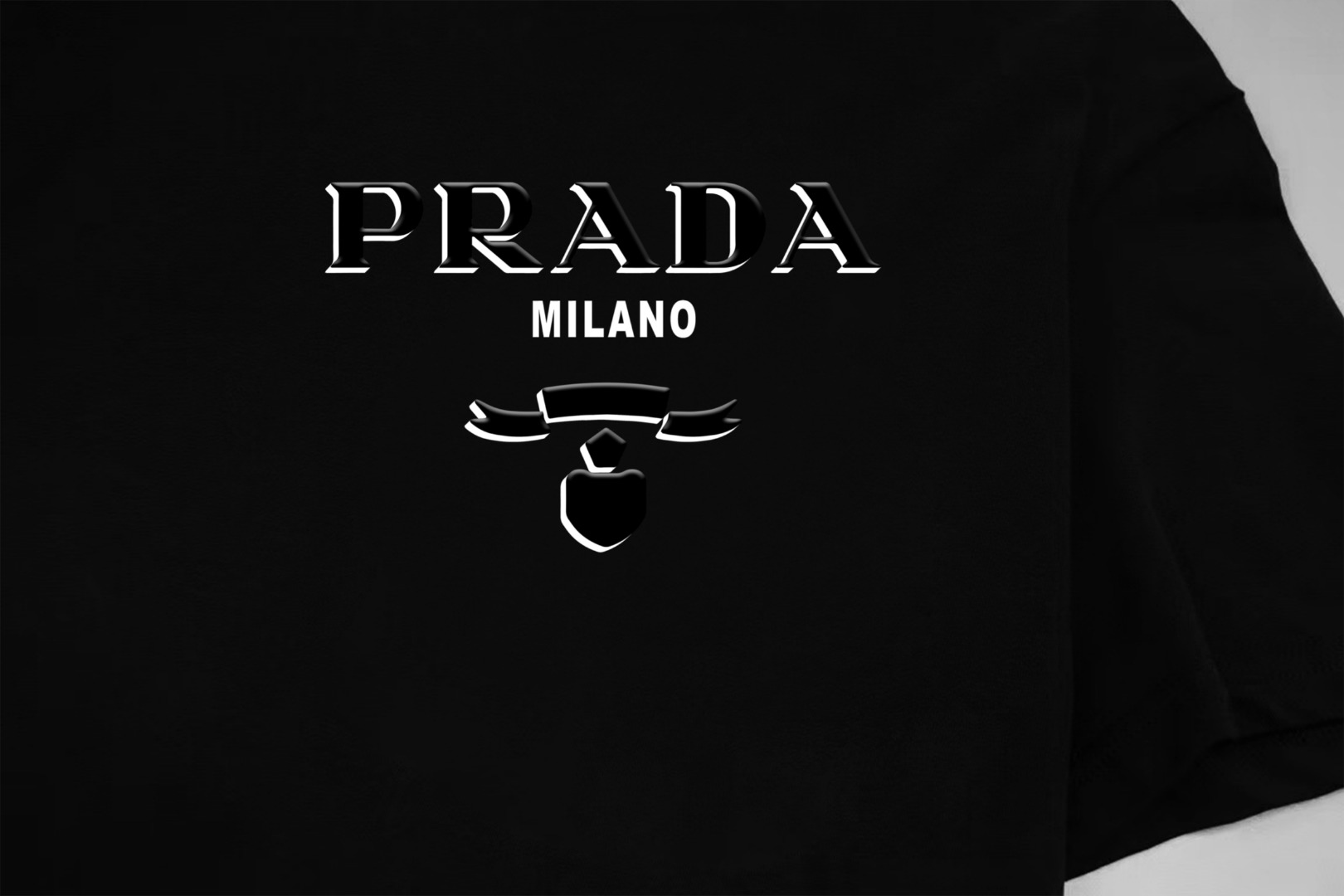 Prada Prada/普拉达 《 重影 字母》 发泡双纱纯棉短袖