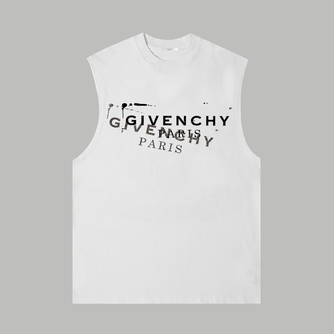 Givenchy GIVENCHY/纪梵希 《 重影字母logo》 印花双纱纯棉无袖背心