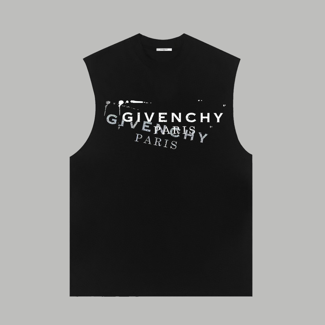 Givenchy GIVENCHY/纪梵希 《 重影字母logo》 印花双纱纯棉无袖背心