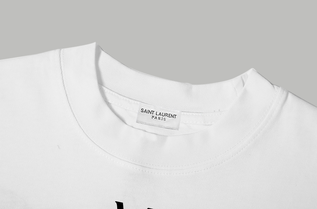 Saint Laurent YSL/圣罗兰 《 字母logo》印花双纱纯棉无袖背心