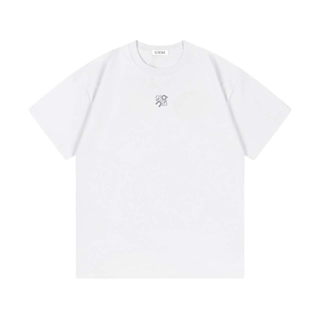 🅿️85 LOEWE 罗意威 2025新款 联名昂跑on 前后联名字母logo 男女同款 短袖t恤 ·定制280克100％双纱纯棉面料 ·定染32支双股螺纹 ·康丽数码直喷工艺 ·领标吊牌主唛三标齐全 颜色：白色 尺码：XS-L