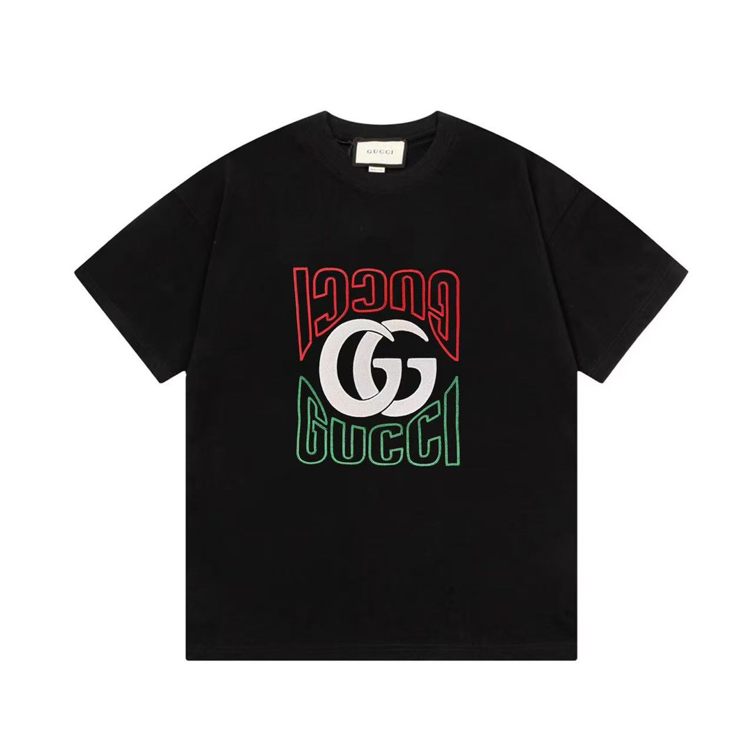 Gucci Gucci 2025 pre-primavera nueva, tejido de algodón puro de doble hilo de 270g personalizado, doble G aplicado, let…
