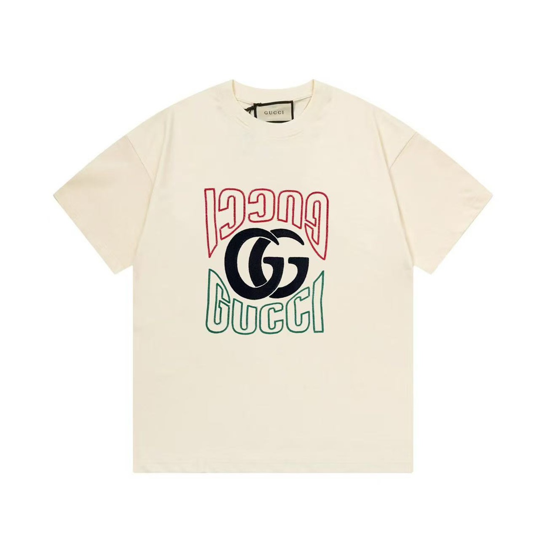 Gucci Gucci 2025 pre-primavera nueva, tejido de algodón puro de doble hilo de 270g personalizado, doble G aplicado, let…