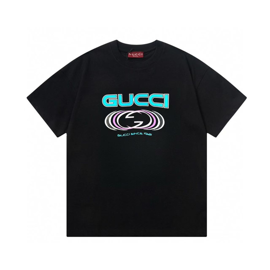 GUCCI Gucci 2025 pre-primavera nueva, tejido de algodón puro de doble hilo de 270g personalizado, estampado directo fro…