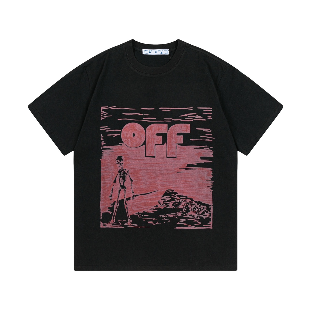 OFF-WHITE 2025 nueva primavera temprana, personalizado 270g tejido de algodón puro de doble hilo logo, logo de letras e…