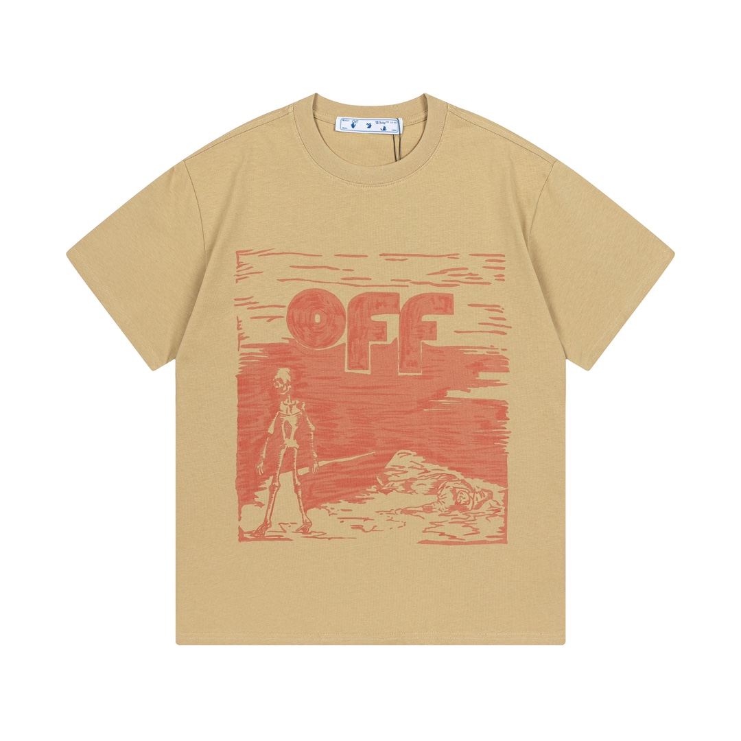 OFF-WHITE 2025 nueva primavera temprana, personalizado 270g tejido de algodón puro de doble hilo logo, logo de letras e…