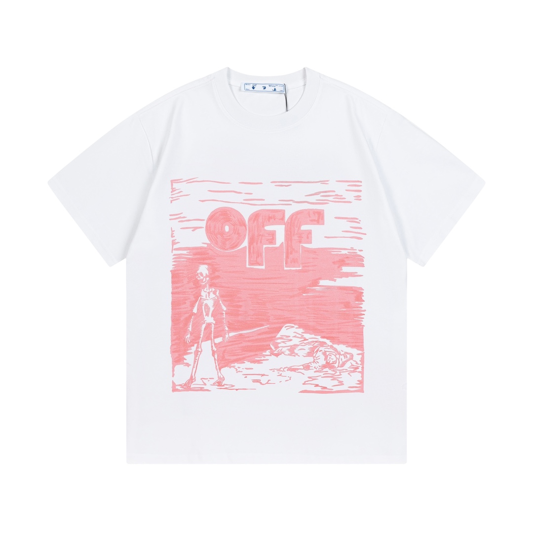 OFF-WHITE 2025 nueva primavera temprana, personalizado 270g tejido de algodón puro de doble hilo logo, logo de letras e…