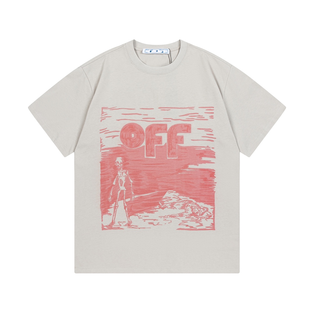 OFF-WHITE 2025 nueva primavera temprana, personalizado 270g tejido de algodón puro de doble hilo logo, logo d…