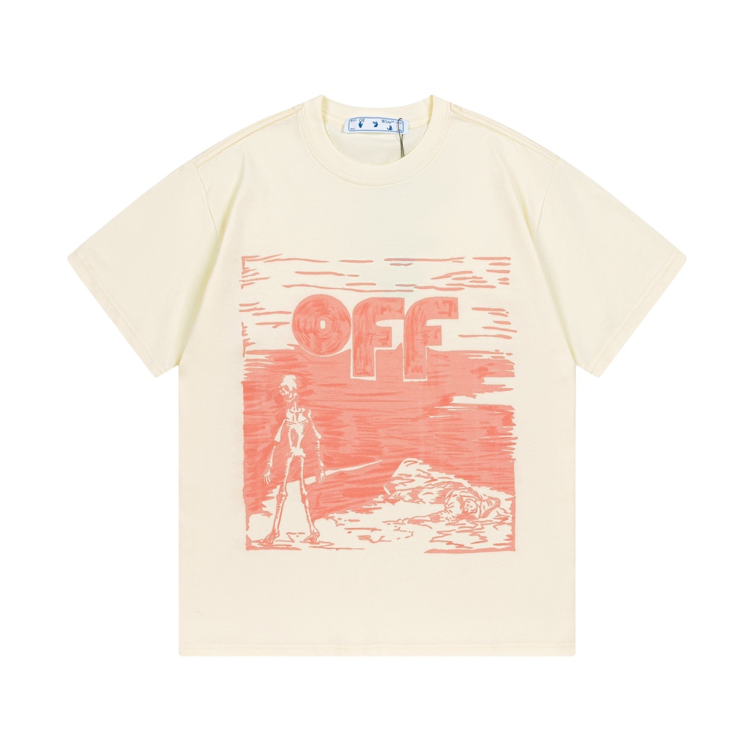 OFF-WHITE 2025 nueva primavera temprana, personalizado 270g tejido de algodón puro de doble hilo logo, logo de letras e…