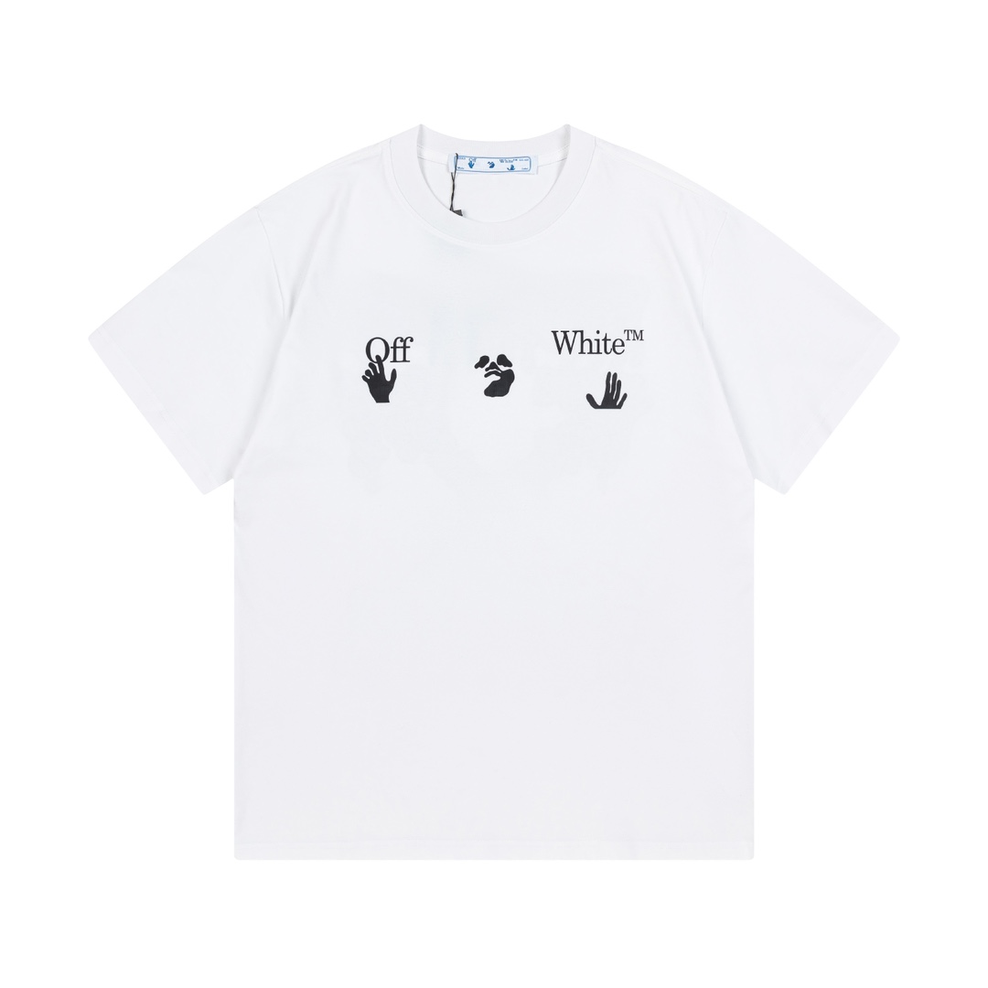 OFF-WHITE 2025 nueva camiseta de manga corta de principios de primavera, tela de algodón doble hilado personalizada de …