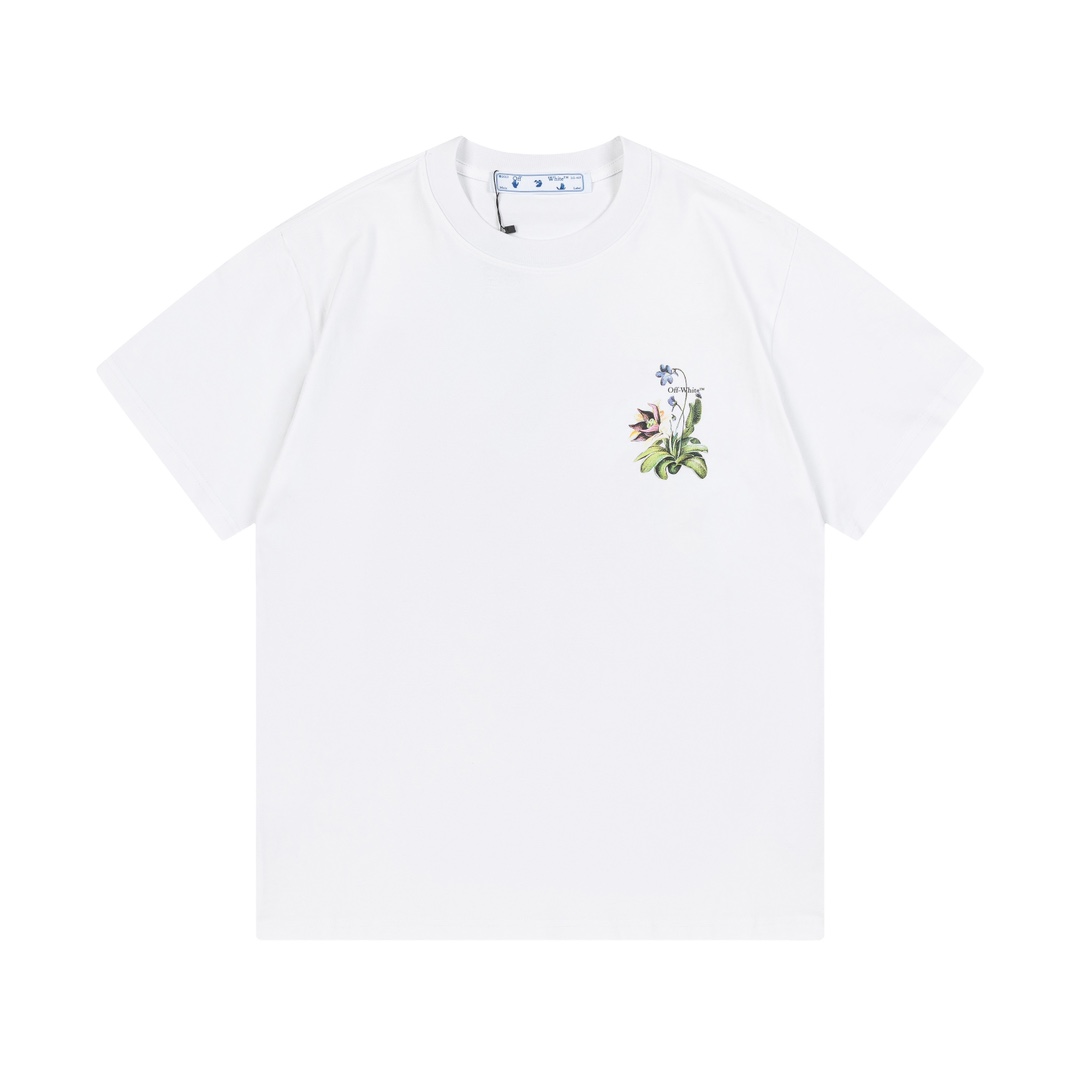 OFF-WHITE 2025 nueva camiseta de manga corta de principios de primavera, tela de algodón doble hilado personalizada de …
