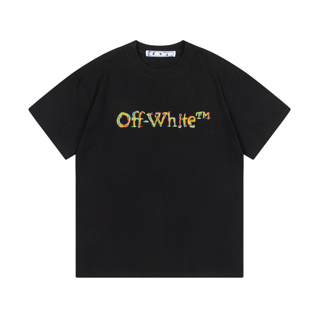OFF-WHITE 2025 nueva camiseta de manga corta de principios de primavera, tela de algodón doble hilado personalizada de …