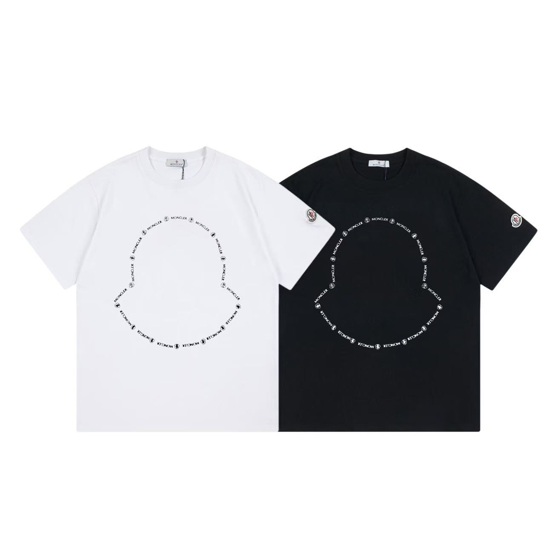 Moncler/Monkey Cotton Top with Radium Logo, Unisex, XS-L, Black/White - 图片 9