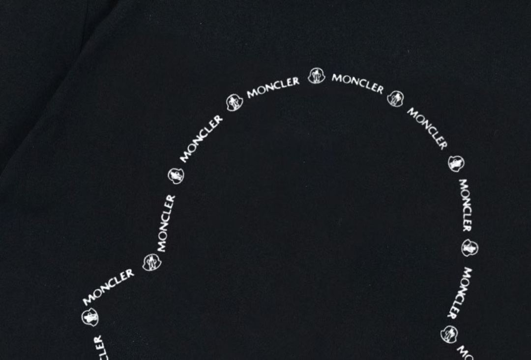 Moncler/Monkey Cotton Top with Radium Logo, Unisex, XS-L, Black/White - 图片 4