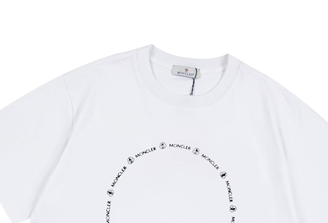 Moncler/Monkey Space Logo Cotton Top: Original Fabric, Unisex XS-L Sizes, Black/White. - 图片 3