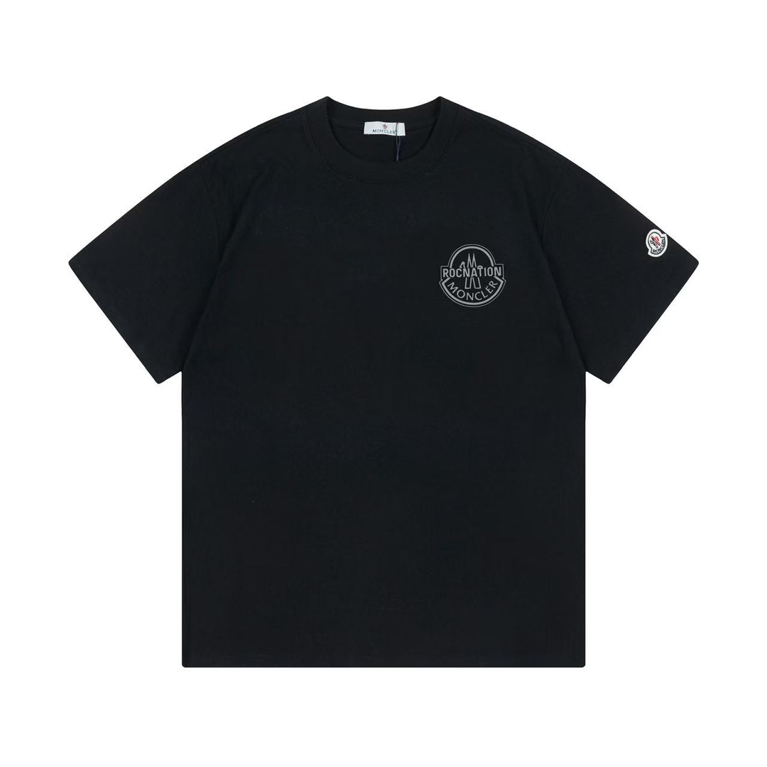 (Llega al día siguiente) Moncler 蒙口 2025 nueva camiseta de manga corta unisex con logo de letras ROCNATION y parche per…