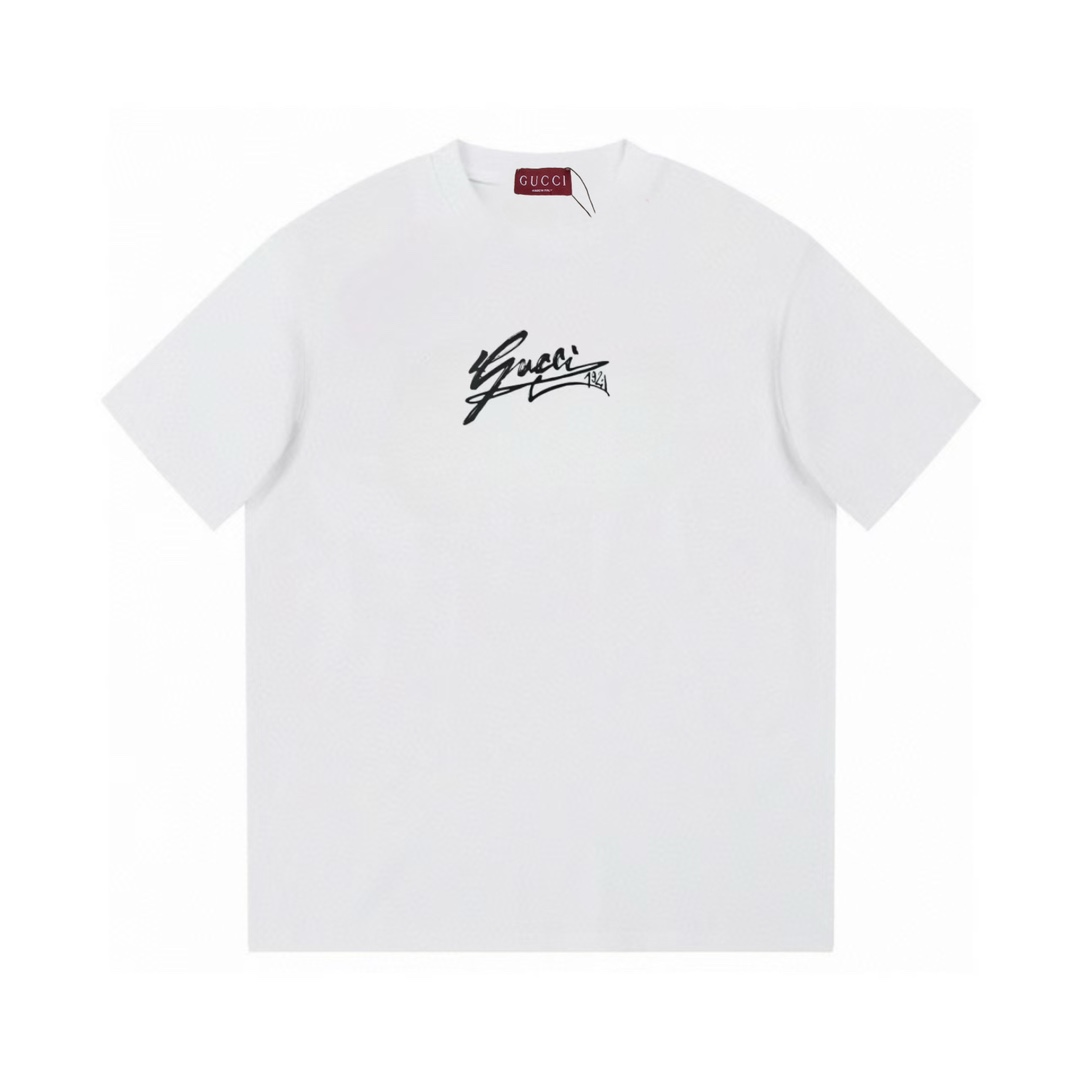 Gucci 古驰 2025 nueva colección, modelo usado por Xiao Zhan, logotipo de letras firmadas, camiseta de manga corta unisex …