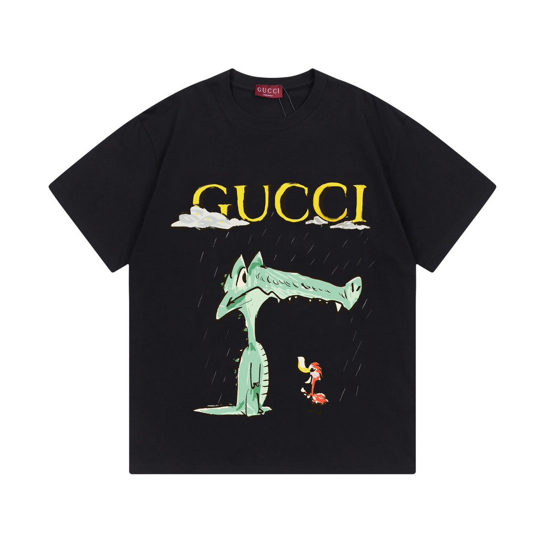Gucci 古驰 2025 nueva colección logo de letras con cocodrilo divertido unisex camiseta de manga corta · personalizado 280…