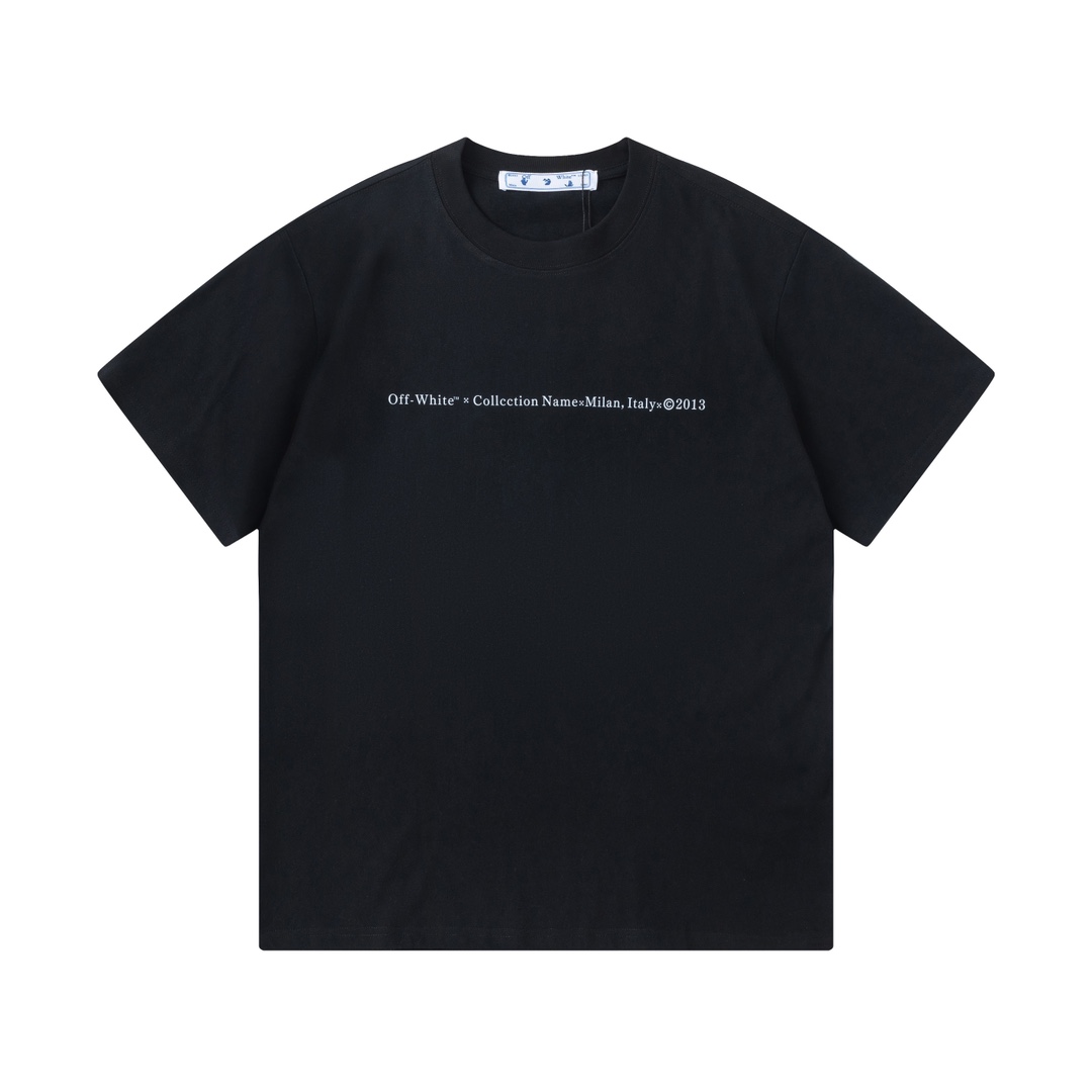off-white 2025 nueva camiseta de manga corta con flecha y logo de letras en la espalda, unisex · tela de algodón 100% d…