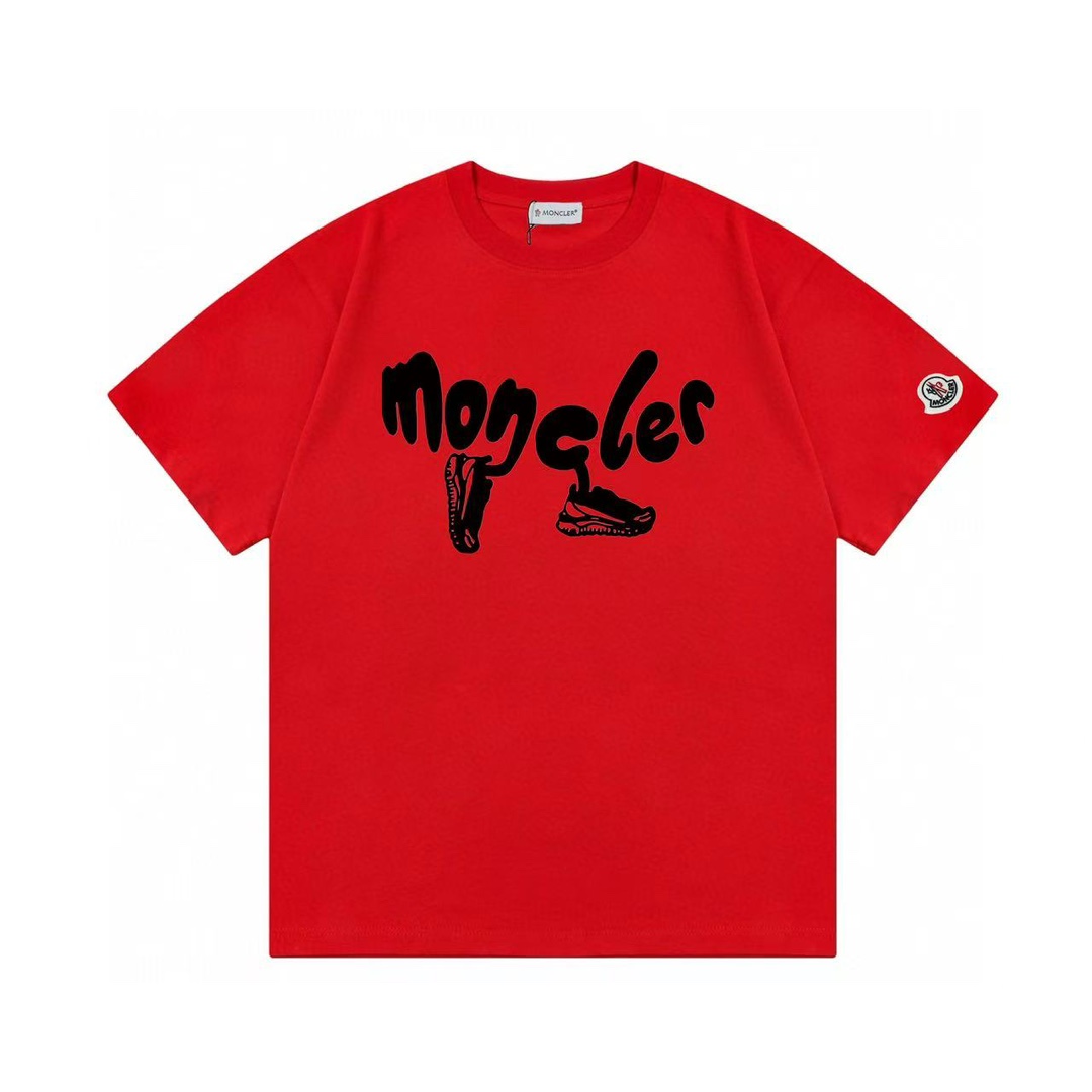 (Llega al día siguiente) Moncler 蒙口 2025 Nuevo logo de letras tipo zapato, parche personalizado, camiseta de manga cort…
