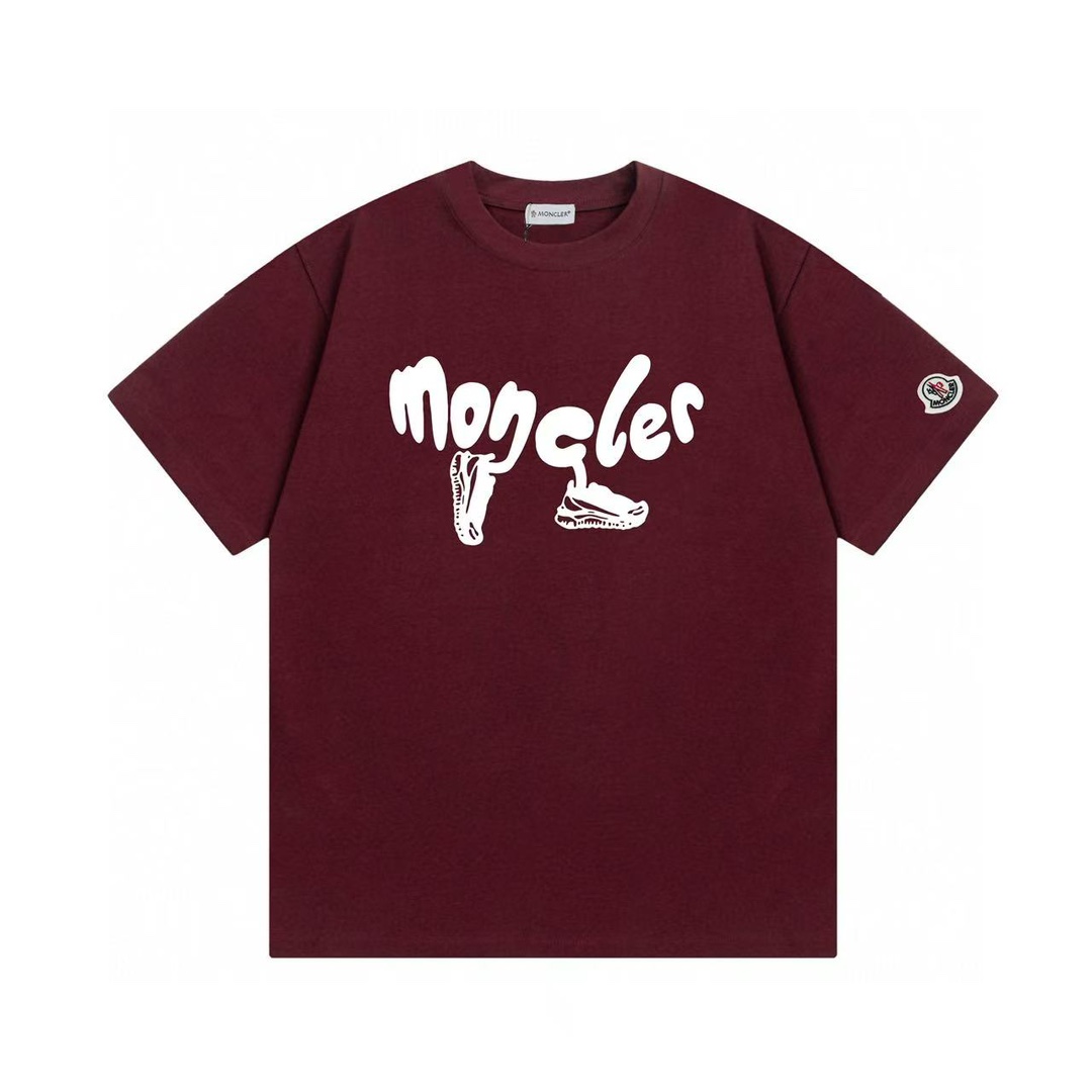 (Llega al día siguiente) Moncler 蒙口 2025 Nuevo logo de letras tipo zapato, parche personalizado, camiseta de manga cort…