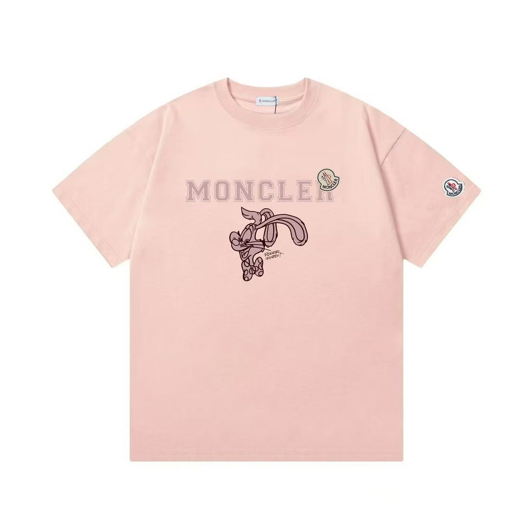 (Entrega al día siguiente) Moncler 蒙口 2025 Nuevo estilo, conejo rosa de orejas largas con logo de letras, parche person…