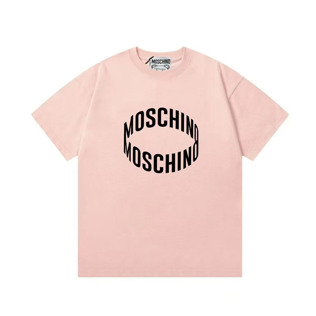 (Llega al día siguiente) Moschino 2025 nueva colección logo de letras en 3D, camiseta de manga corta unisex ·…