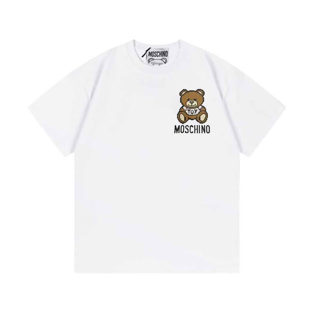 (Llega al día siguiente) Moschino 2025 nueva colección serie súper linda logo de oso mosaico con letras, cami…