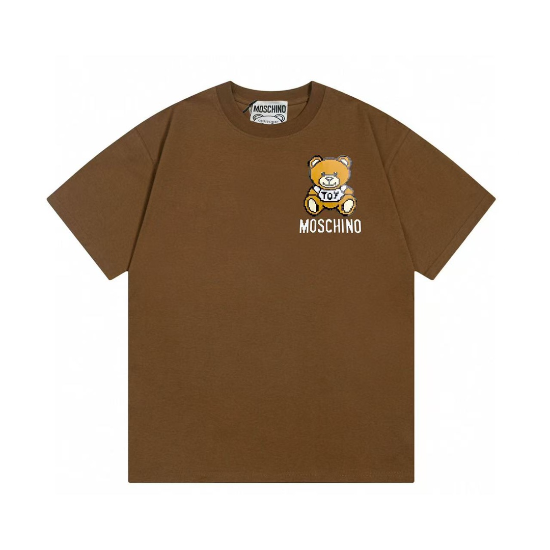 (Llega al día siguiente) Moschino 2025 nueva colección serie súper linda logo de oso mosaico con letras, cami…