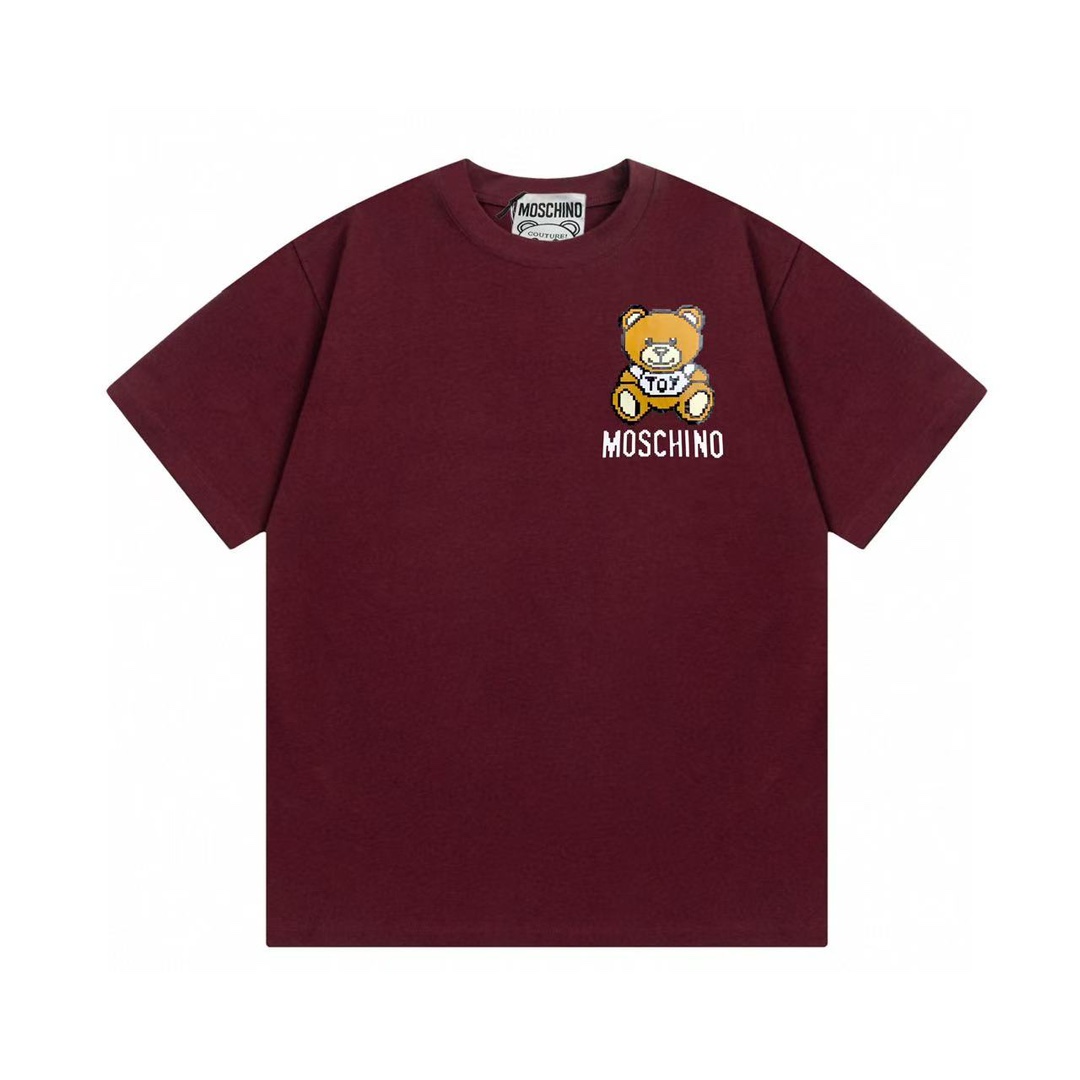 （llegada al día siguiente） Moschino 2025 nueva colección súper linda serie logo de oso mosaico con letras, unisex, cami…