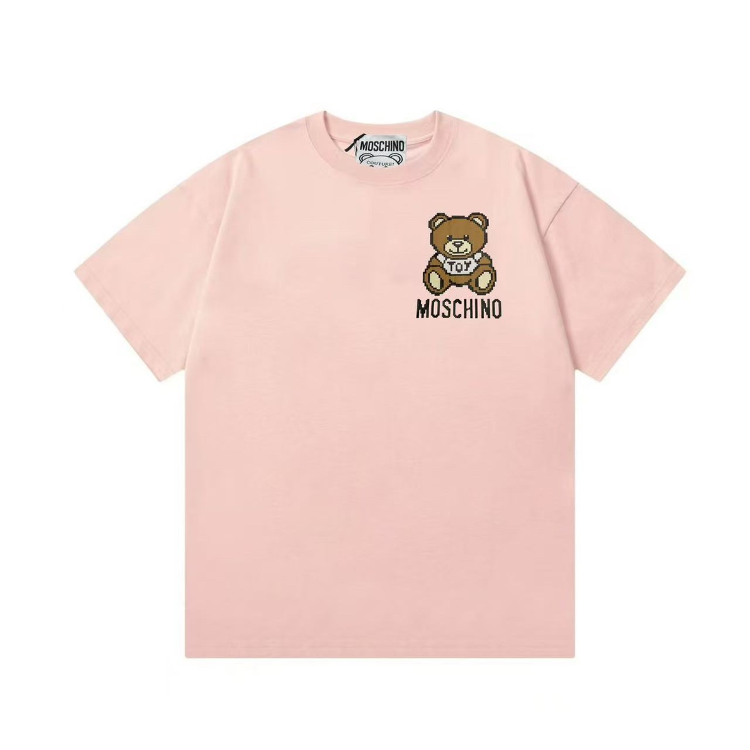 （llegada al día siguiente） Moschino 2025 nueva colección súper linda serie logo de oso mosaico con letras, unisex, cami…