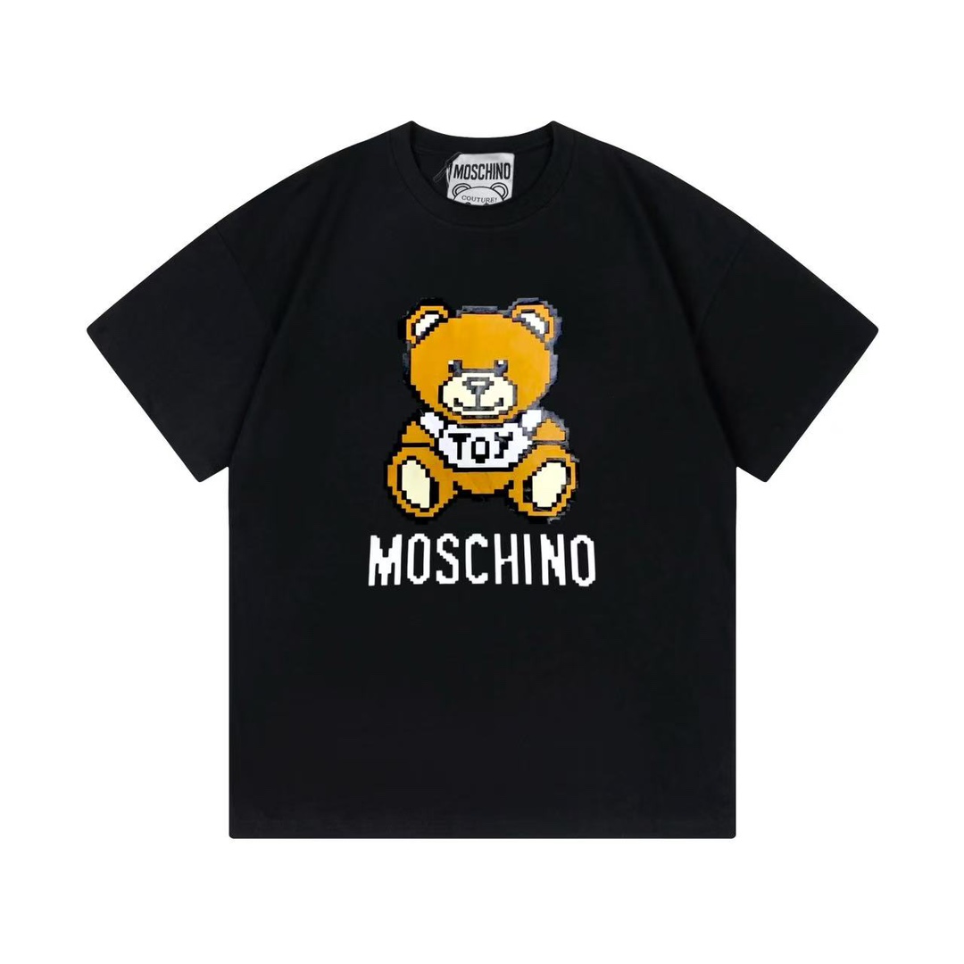 （llegada al día siguiente） Moschino 2025 nueva colección súper linda serie logo de oso 3D con letras, unisex, camiseta …