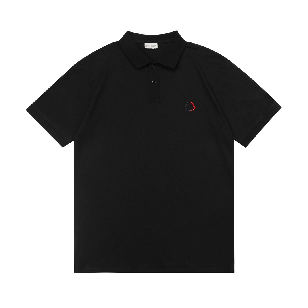 Moncler 蒙口 2025新款 撞色简约刺绣小logo 男女同款 休闲polo衫 ·定制珠地棉面料 ·进口田岛机刺绣工艺 ·领标吊牌主唛三标齐全 颜色：黑色 尺码：M-XXXL