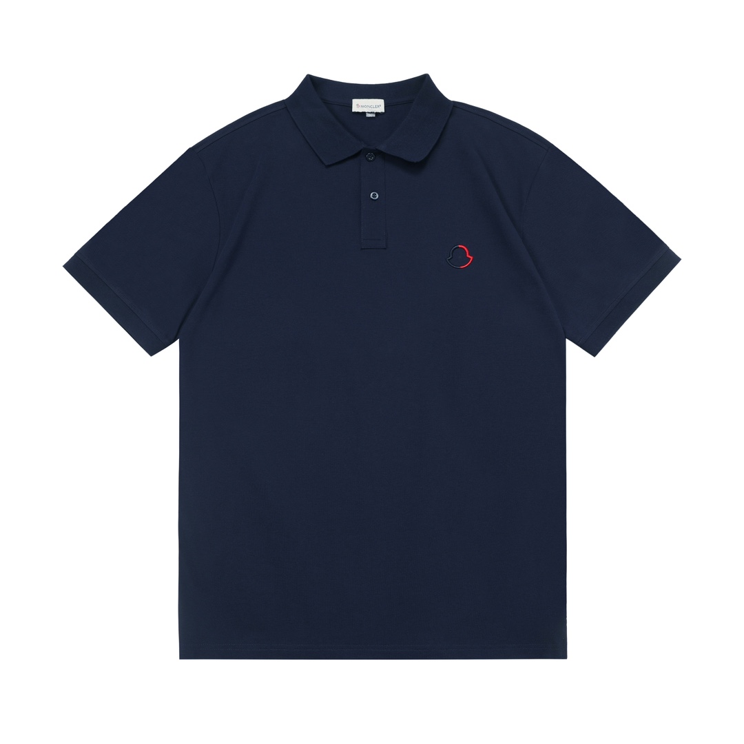 Moncler 蒙口 2025 nueva camiseta polo casual unisex con logo pequeño bordado en contraste y estilo sencillo · tela de piq…