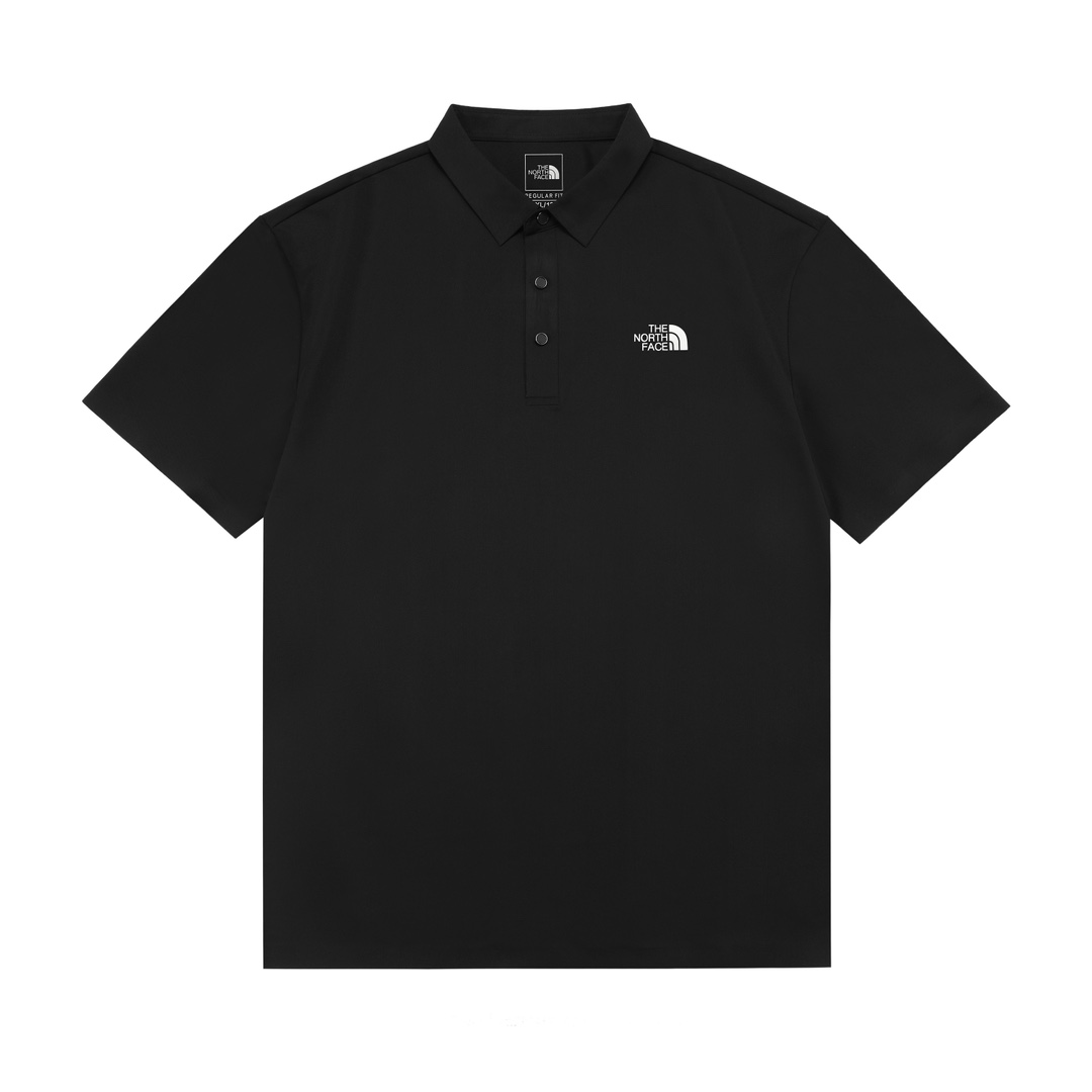 THE NORTH FACE 北面 2025新款 立体字母logo 运动舒适 冰爽丝滑 轻薄透气 男女同款 休闲polo衫 ·定制速干面料 ·进口田岛机刺绣工艺 ·领标吊牌主唛三标齐全 颜色：黑色 尺码：M-XXXL