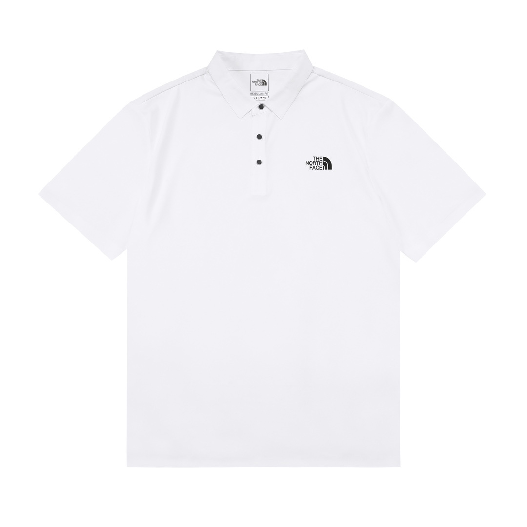 THE NORTH FACE 北面 2025新款 立体字母logo 运动舒适 冰爽丝滑 轻薄透气 男女同款 休闲polo衫 ·定制速干面料 ·进口田岛机刺绣工艺 ·领标吊牌主唛三标齐全 颜色：白色 尺码：M-XXXL