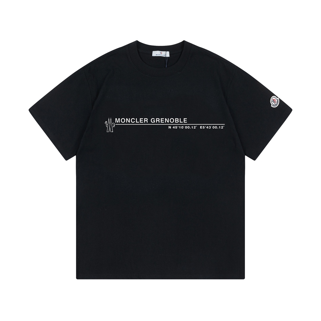 Moncler 蒙口 2025 nueva colección logo de letras y números parche personalizado unisex camiseta de manga corta ·tejido de…