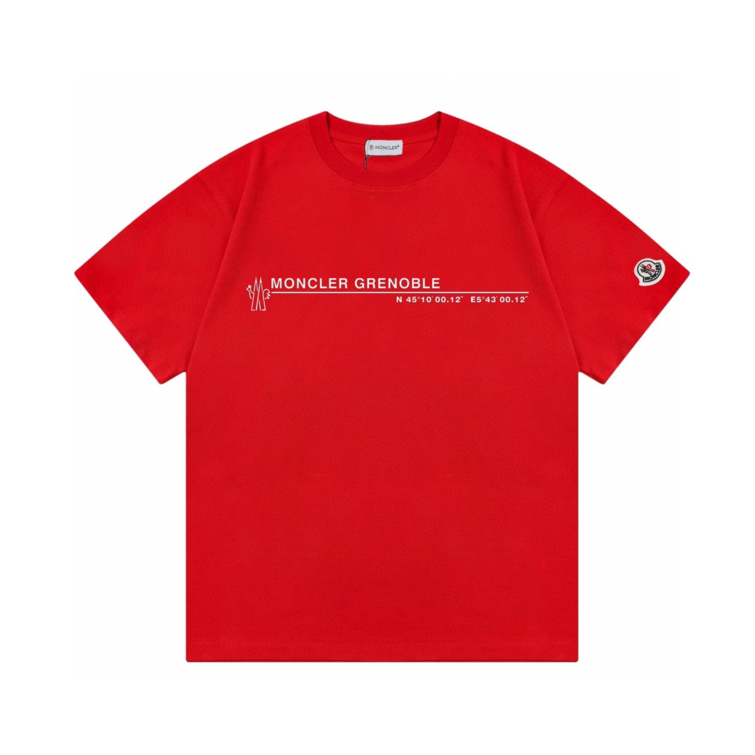 Moncler 蒙口 2025 nueva colección logo de letras y números parche personalizado unisex camiseta de manga corta ·tejido de…