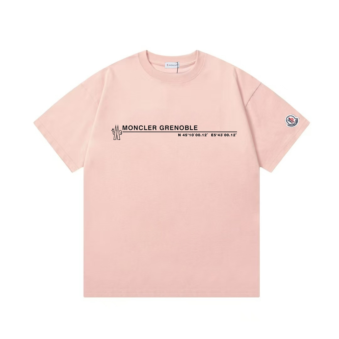 Moncler 蒙口 2025 nueva colección logo de letras y números parche personalizado unisex camiseta de manga corta ·tejido de…