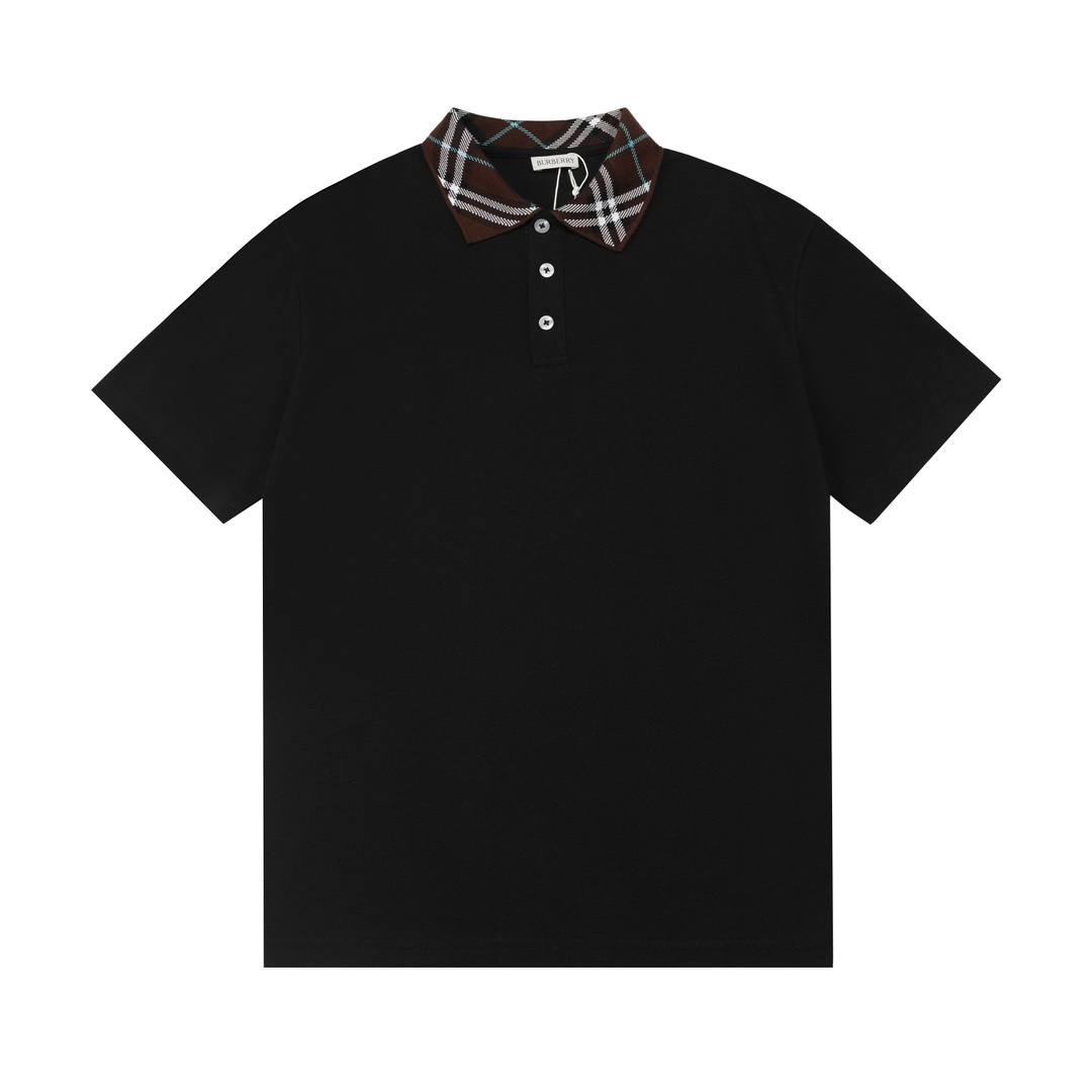 Burberry 2025 nuevo cuello plano a máquina con bloques de color personalizado, mismo estilo para hombres y mujeres, pol…
