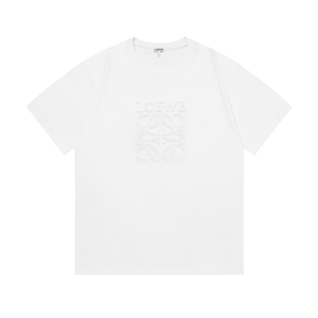 🅿️90 LOEWE 罗意威 2025 nuevo modelo, logo bordado con grano fino de alta calidad, unisex, camiseta de manga corta · tela …