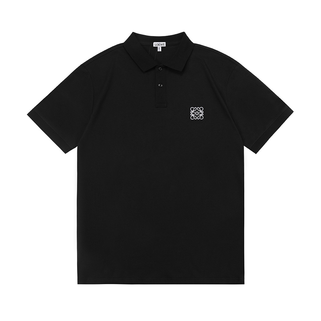 🅿️95 LOEWE 2025 nuevo modelo, bordado clásico del logo, unisex, polo casual · Tejido de piqué personalizado · Bordado …