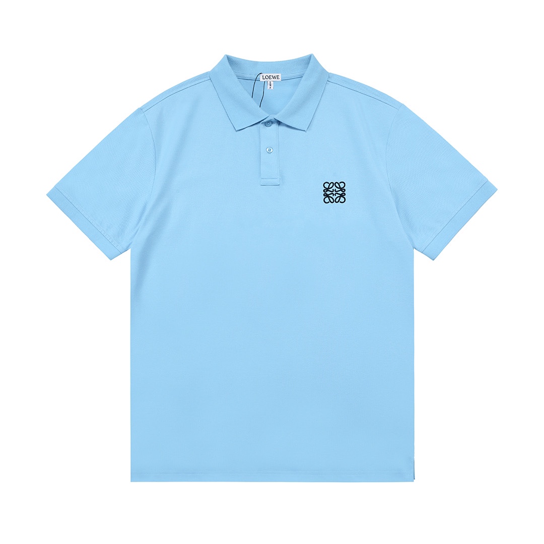 🅿️95 LOEWE 2025 nuevo modelo, bordado clásico del logo, unisex, polo casual · Tejido de piqué personalizado · Bordado …
