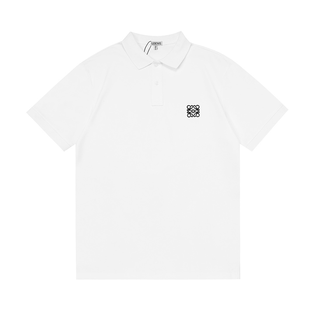 🅿️95 LOEWE 2025 nuevo modelo, bordado clásico del logo, unisex, polo casual · Tejido de piqué personalizado · Bordado …