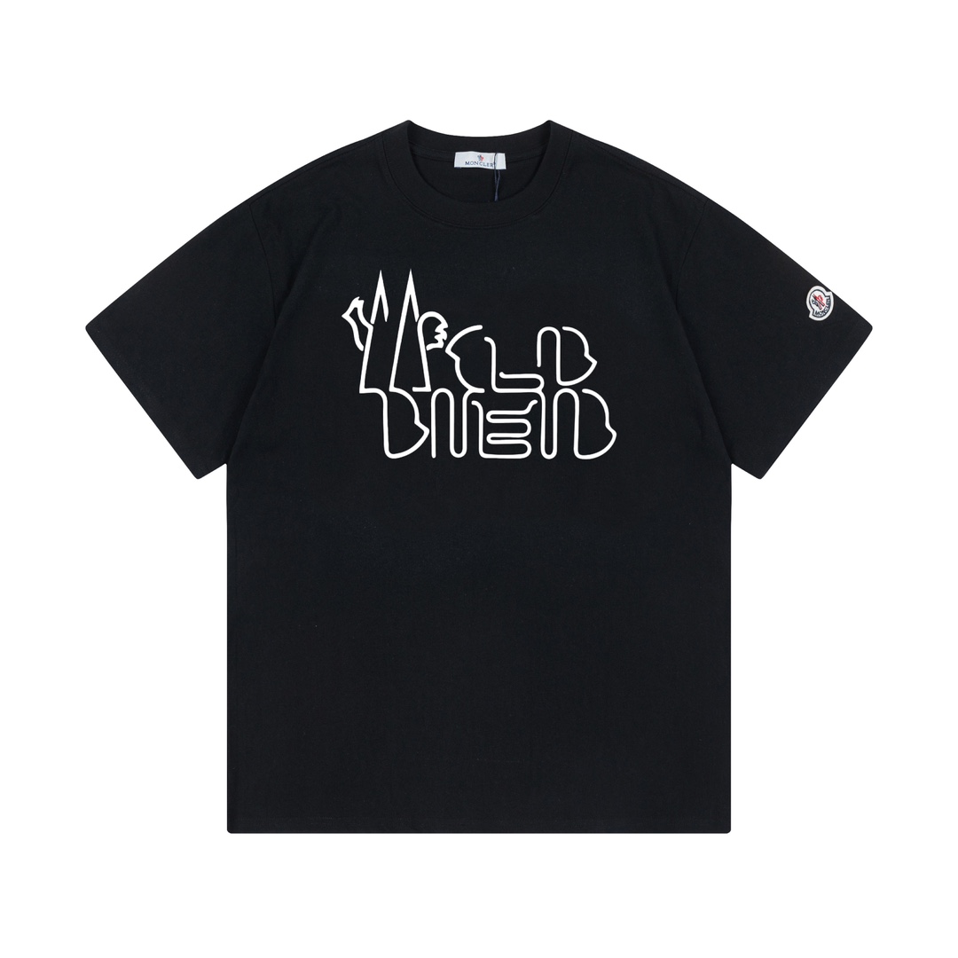 Moncler Montclair 2025 nuevo modelo, logo de letras caladas y desplazadas, unisex, camiseta de manga corta. ·Tejido de …