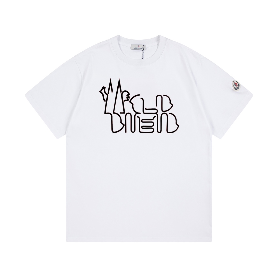 Moncler Montclair 2025 nuevo modelo, logo de letras caladas y desplazadas, unisex, camiseta de manga corta. ·Tejido de …