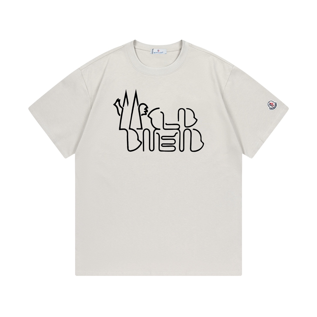 Moncler Montclair 2025 nuevo modelo, logo de letras caladas y desplazadas, unisex, camiseta de manga corta. ·Tejido de …