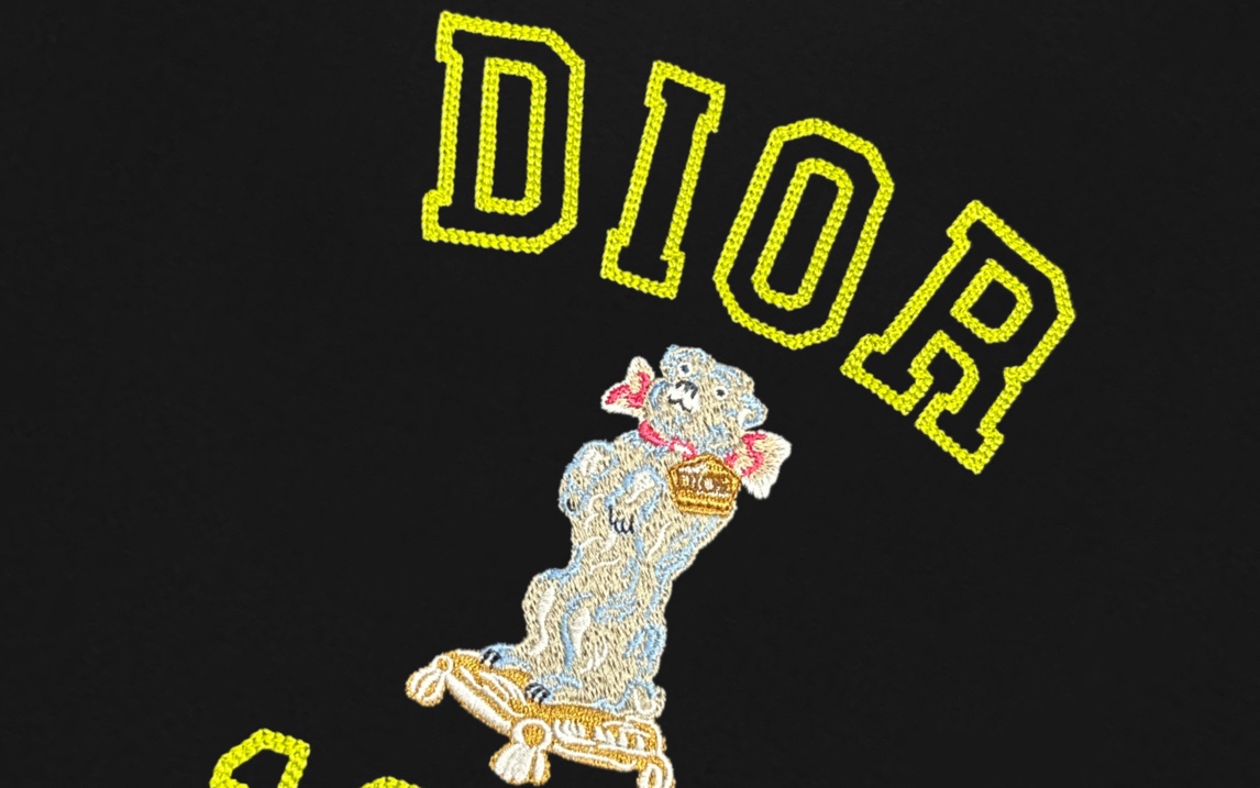 💰135 DIOR 迪奥 2025新款 轻奢主义 高密度十字绣字母logo 男女同款 长袖t恤
·定制300克100％双纱纯棉面料
·定染32支双股螺纹
·领标吊牌主唛三标齐全
颜色：黑色
尺码：XS S M L